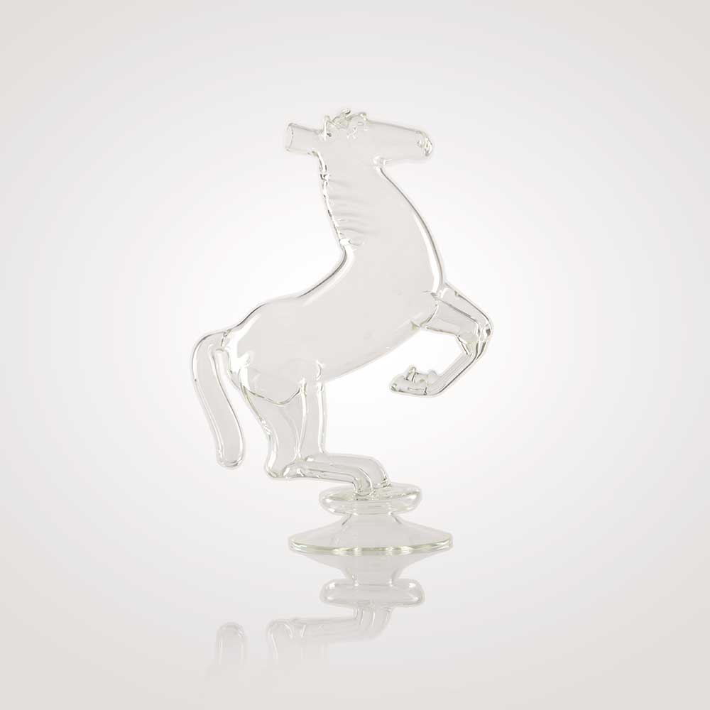 Ágaskodó ló üvegszobor