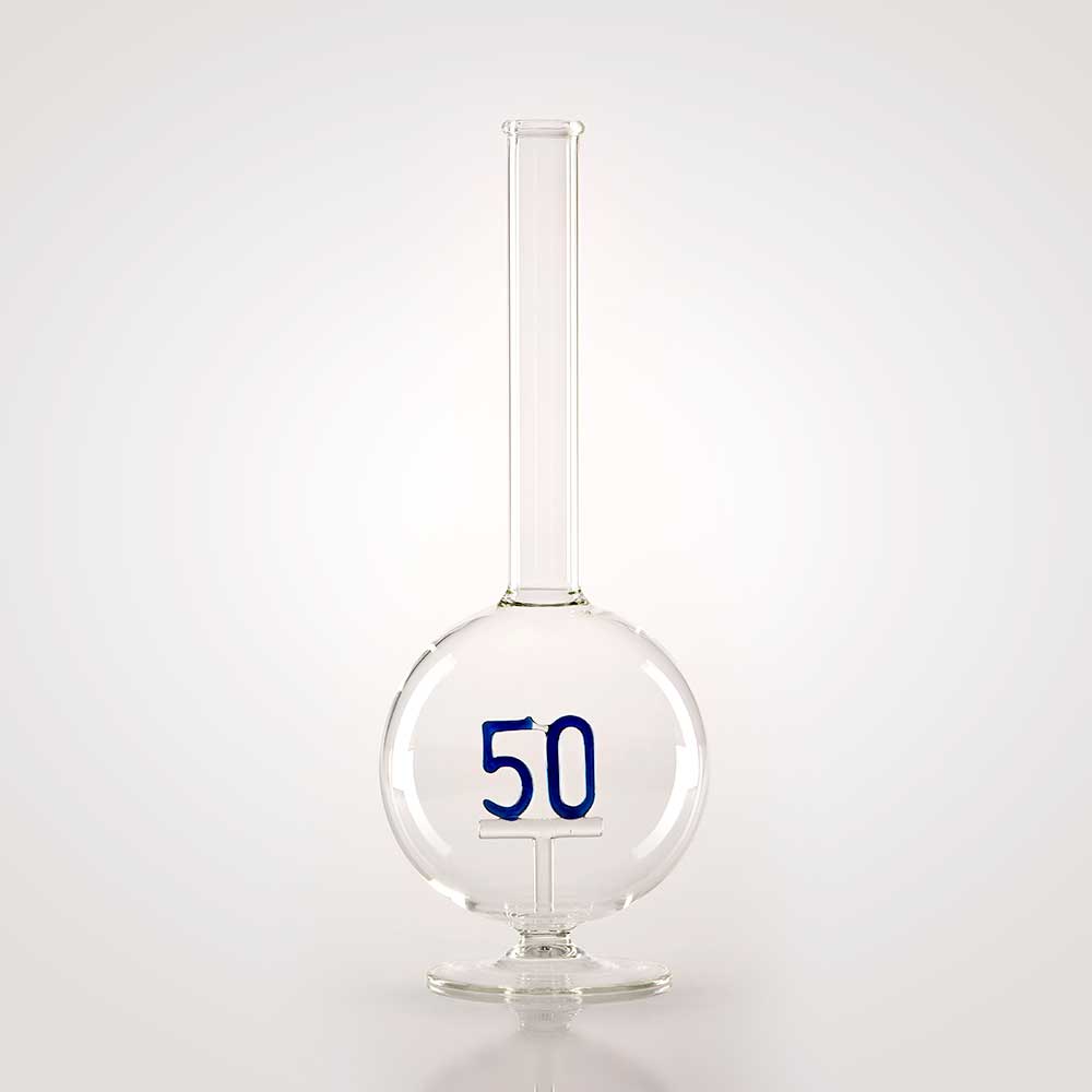 Jubileumi gömb díszpalack 50